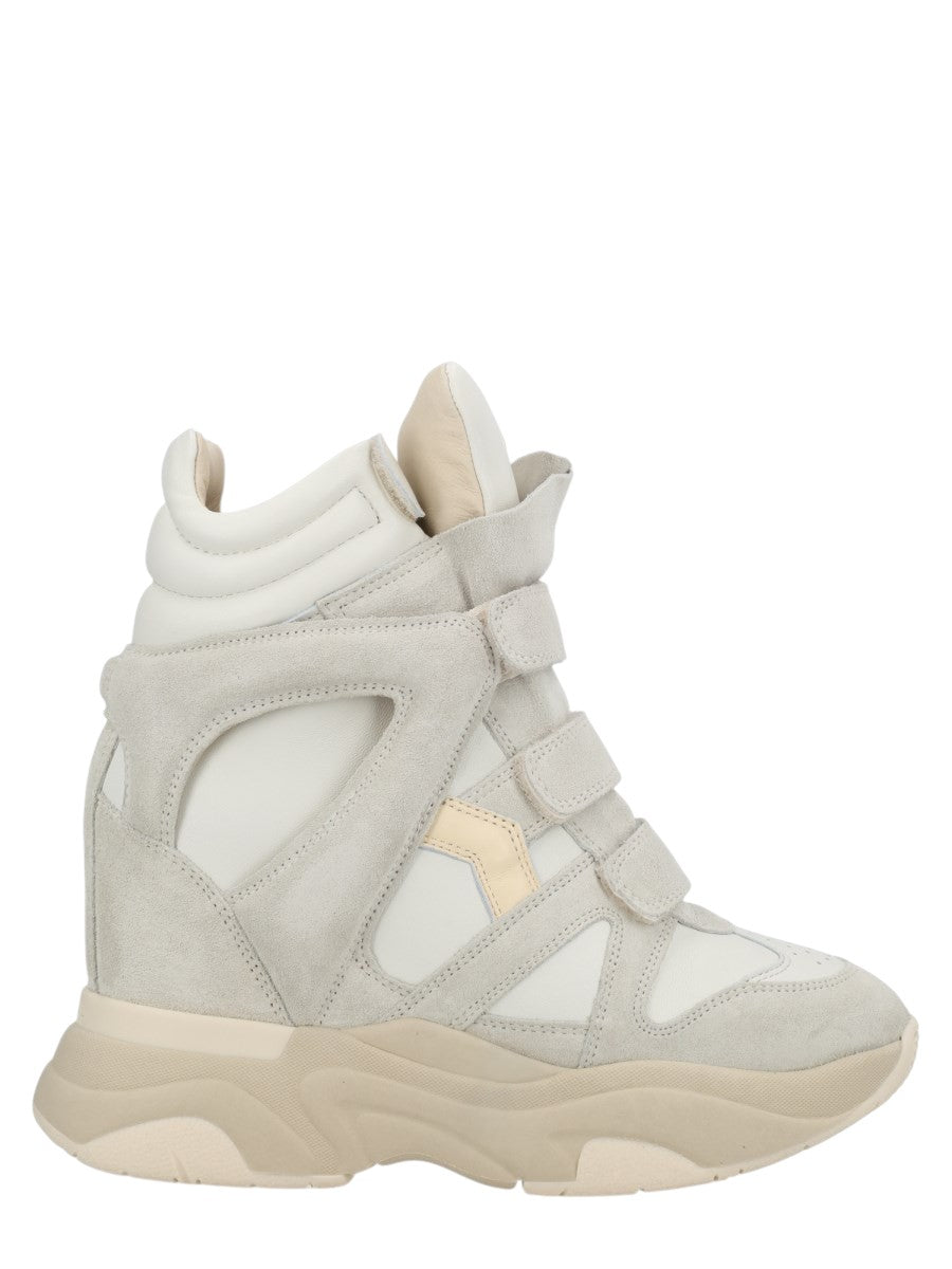 Isabel Marant - Balskee Suede Wedge Sneakers - Beige isabel-marant-balskee-suede-wedge-sneakers-ecru-side-jpg