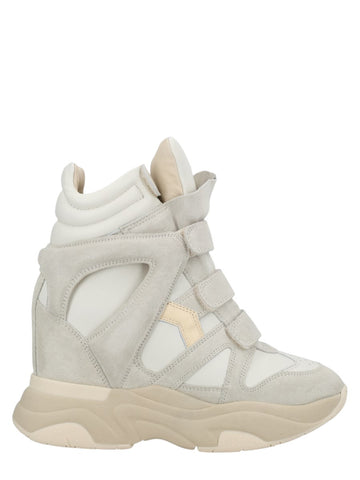 Isabel Marant - Balskee Suede Wedge Sneakers - Beige isabel-marant-balskee-suede-wedge-sneakers-ecru-side-jpg