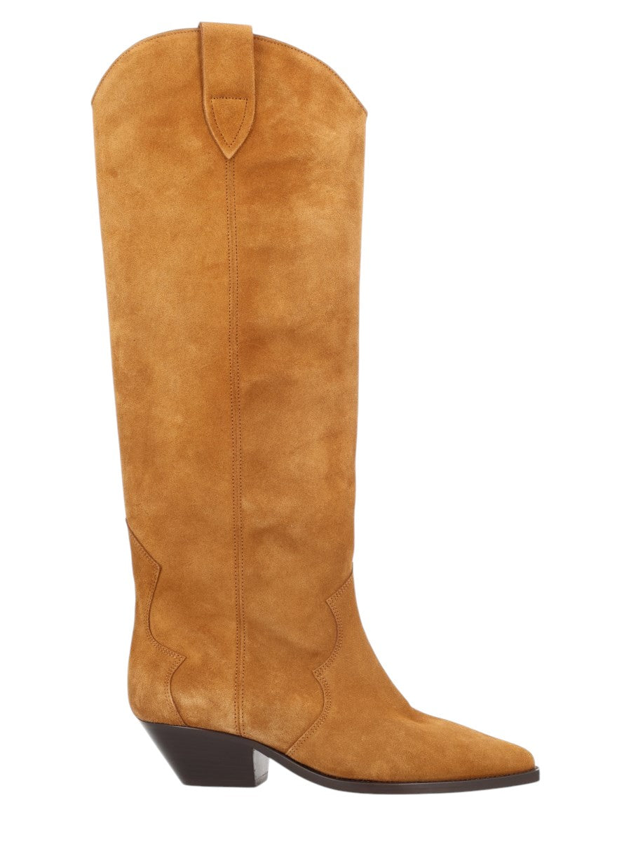Isabel Marant - Denvee Suede Knee-High Boots - Brown isabel-marant-denvee-suede-knee-high-boots-cognac-side-jpg