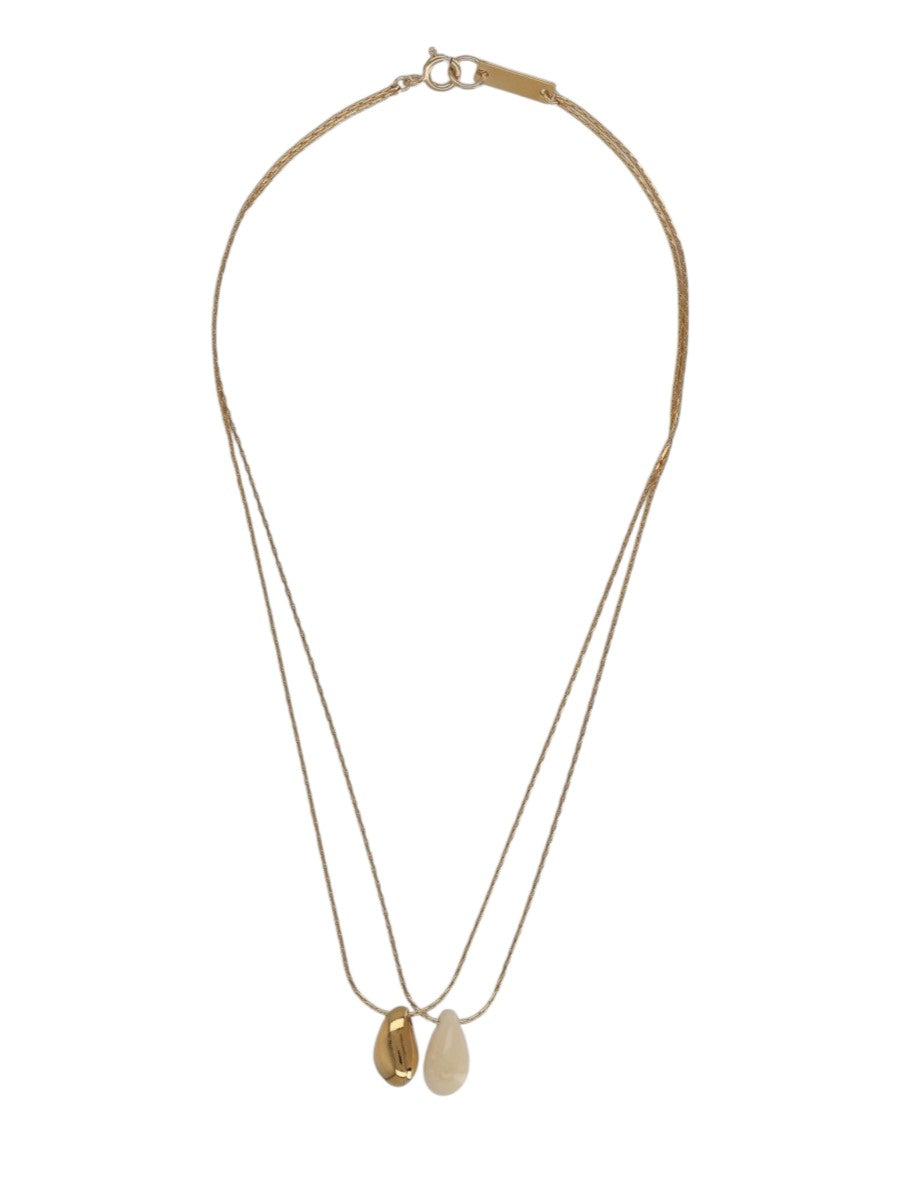 Isabel Marant - "Imala" Double Pendant Necklace - Gold isabel-marant-imala-double-pendant-necklace-gold-ecru-back-jpg