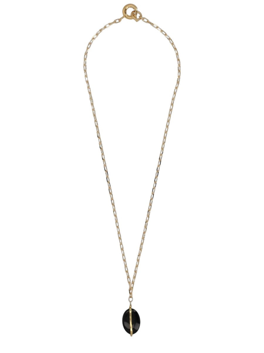 Isabel Marant - Stone Pendant Necklace - Gold/Black isabel-marant-stone-pendant-necklace-gold-black-detail-jpg