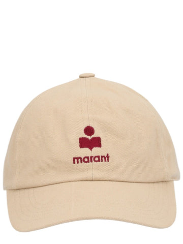Isabel Marant - "Tomas" Baseball Cap with Logo - Beige isabel-marant-tomas-baseball-cap-logo-beige-front-jpg