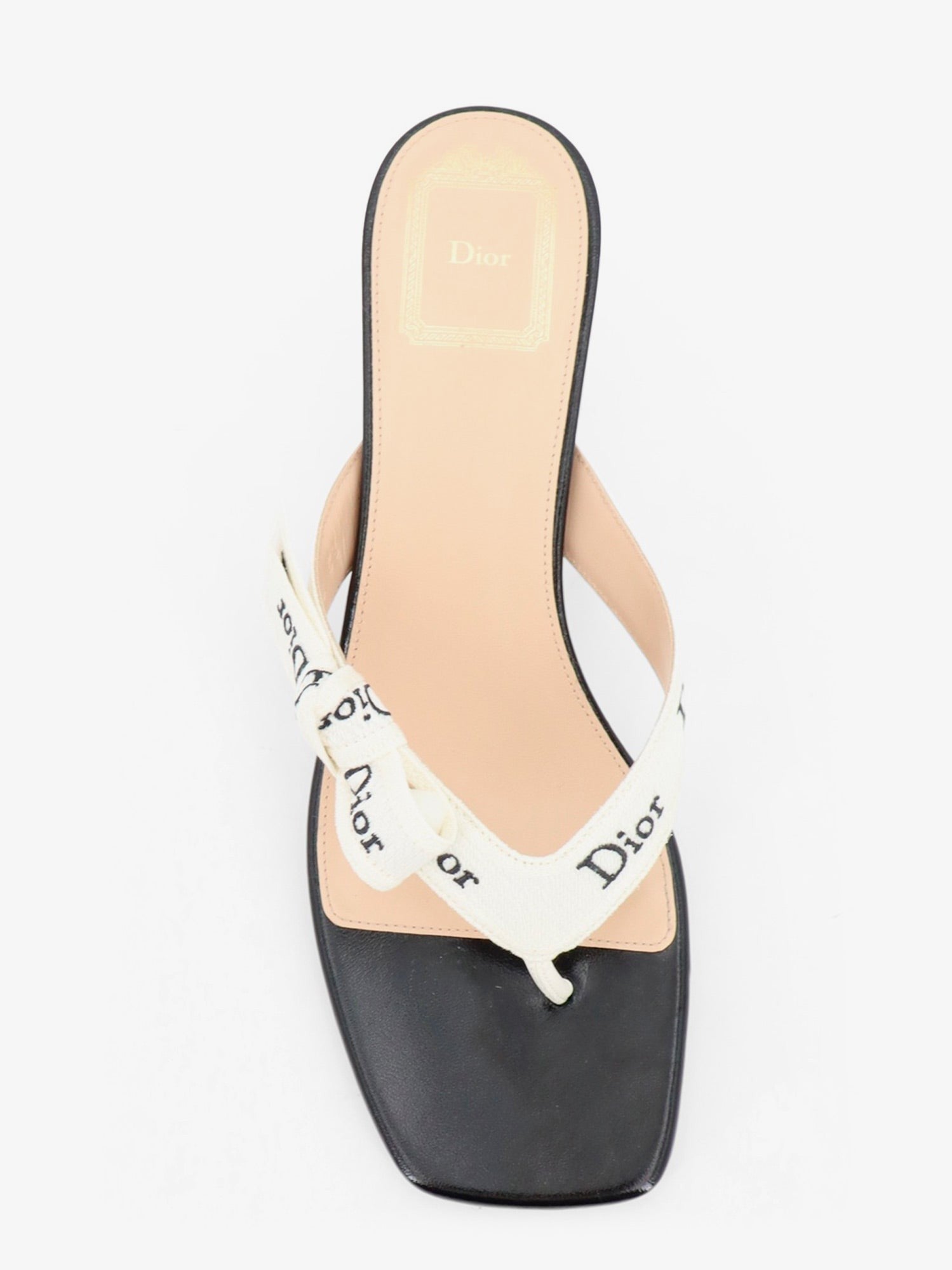 Dior - J'Adior cotton flip-flops with embroidered logo