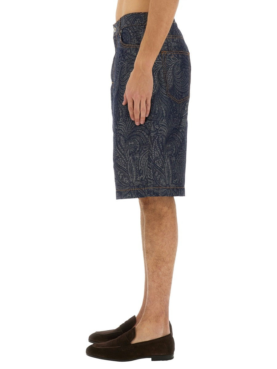 JACQUARD DENIM BERMUDA SHORTS