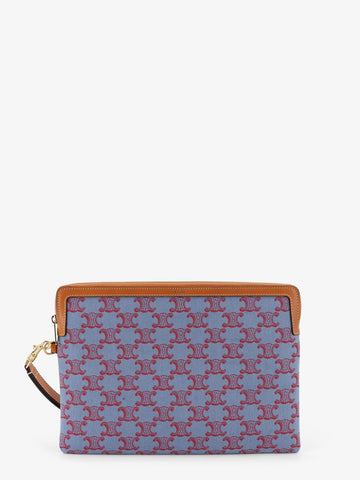 Celine Jacquard fabric clutch bag with all-over Triomphe motif