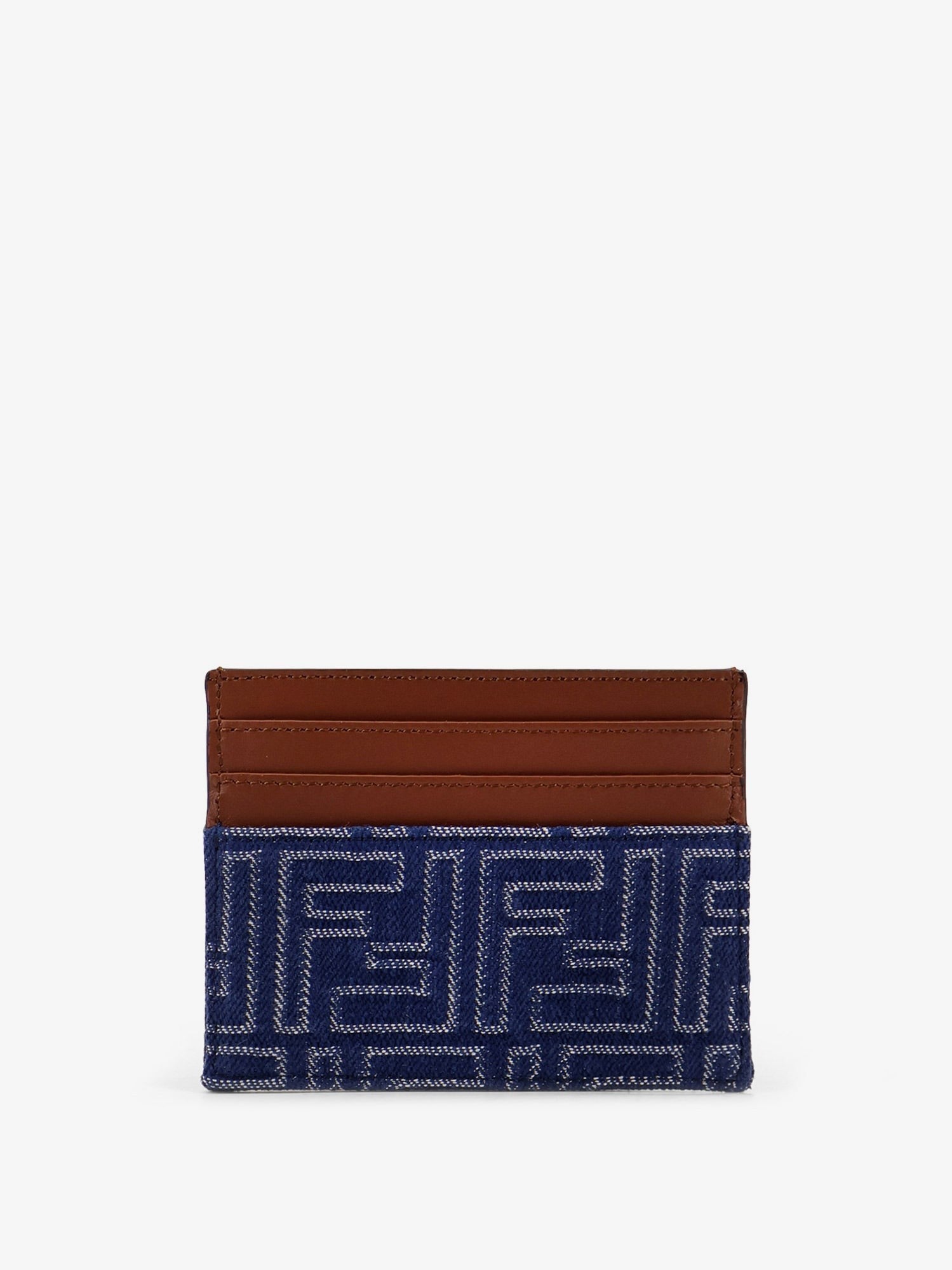 Jacquard FF fabric cardholder with denim effect