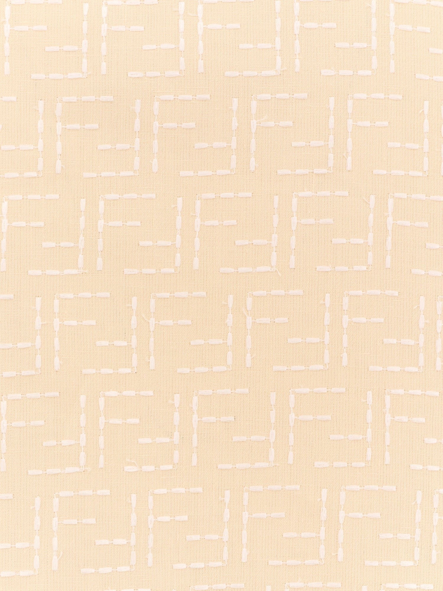 Jacquard linen and cotton shirt with all-over ff embroidery