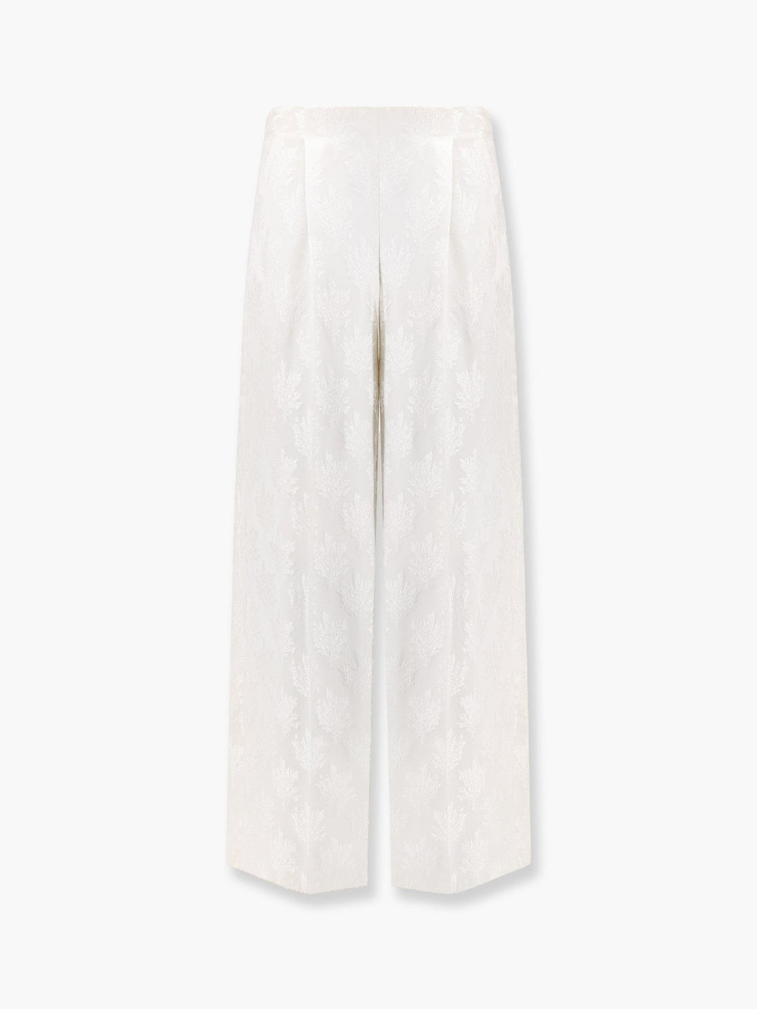 Fendi Jacquard silk trousers with floral motif