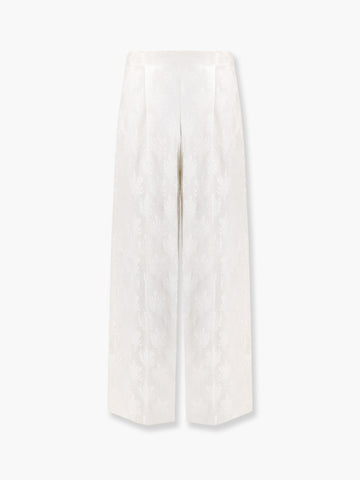Fendi Jacquard silk trousers with floral motif