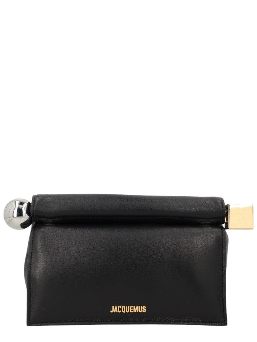 JACQUEMUS - LA POCHETTE "ROND CARRÉ" jacquemus-the-rond-carre-clutch-black-front-jpg