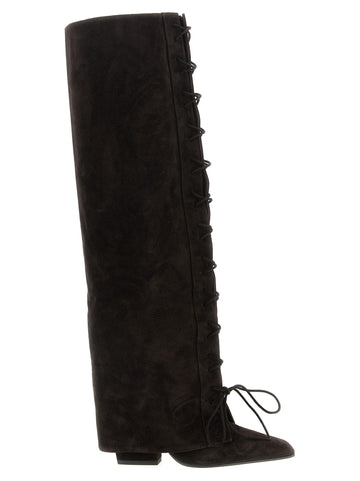 'Jane Fold Over Lace Up' boots
