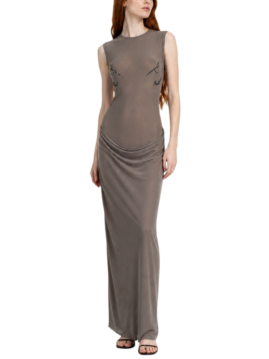 Jean Paul Gaultier - Needles Long Dress - Taupe jean-paul-gaultier-needles-long-dress-taupe-model-jpg