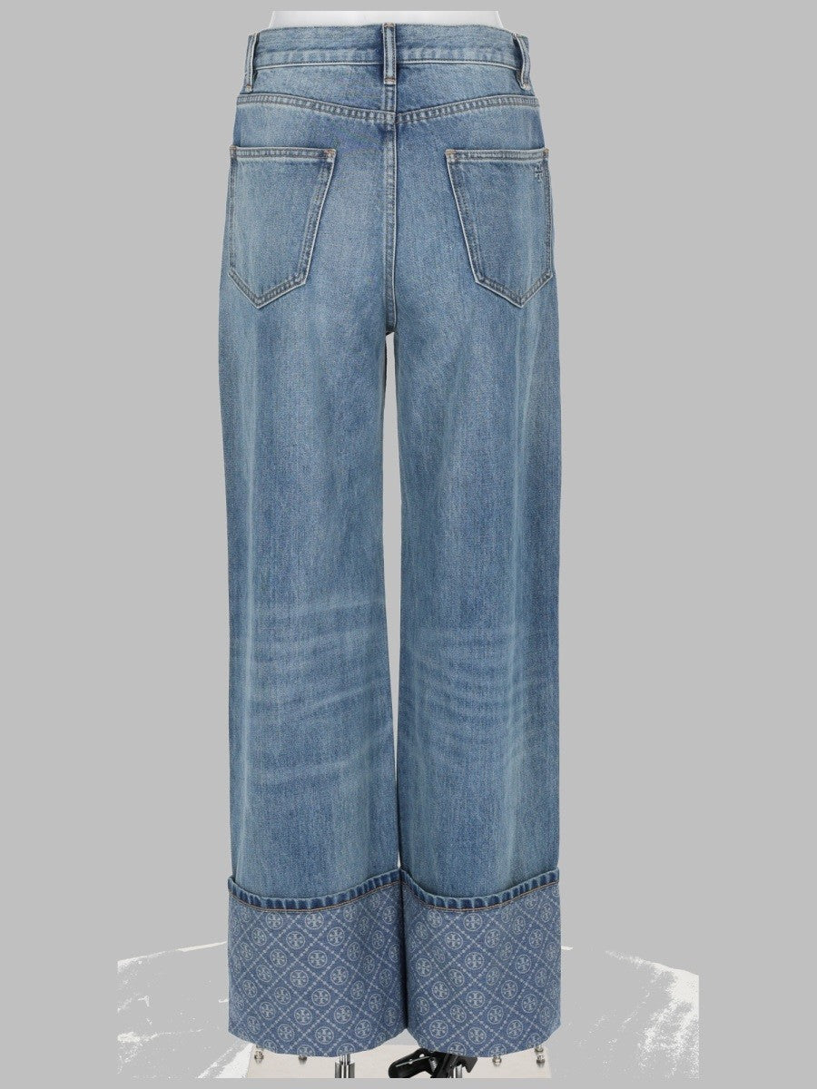 Tory Burch Tory Burch - JEANS A GAMBA DRITTA CON RISVOLTO A CONTRASTO