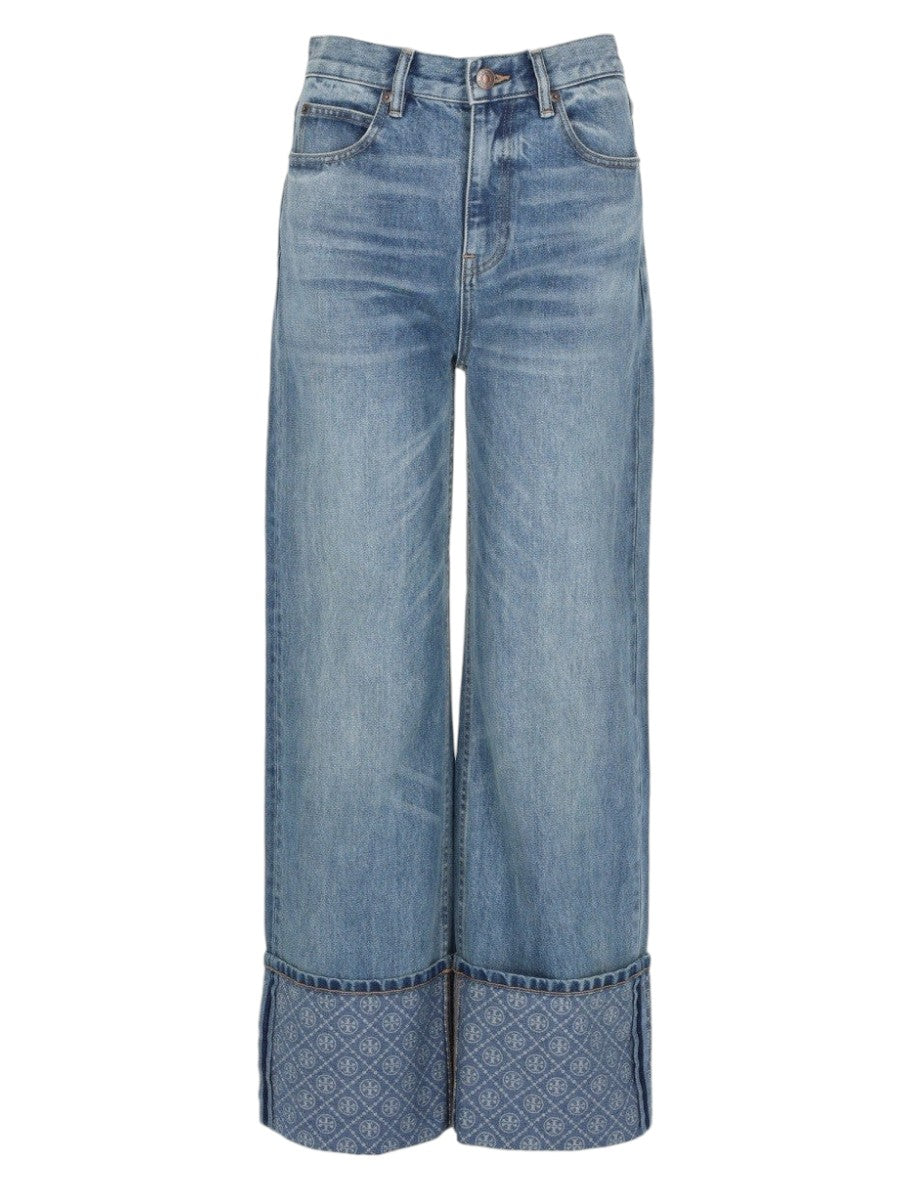 Tory Burch - Straight-leg Jeans with Contrast Cuffs jeans-a-gamba-dritta-con-risvolto-a-contrasto_d093be93-efc2-4061-9b57-56b70059cd4c