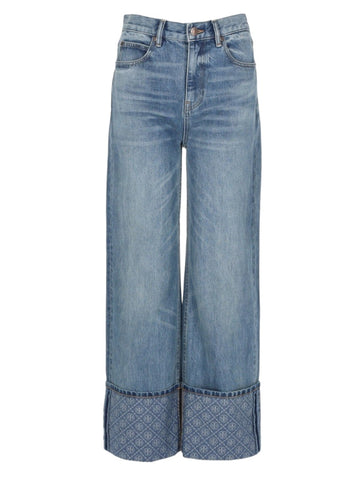 Tory Burch - Straight-leg Jeans with Contrast Cuffs jeans-a-gamba-dritta-con-risvolto-a-contrasto_d093be93-efc2-4061-9b57-56b70059cd4c