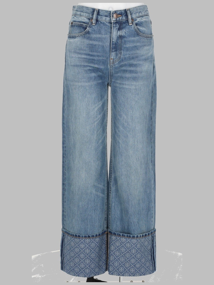 Tory Burch Tory Burch - JEANS A GAMBA DRITTA CON RISVOLTO A CONTRASTO
