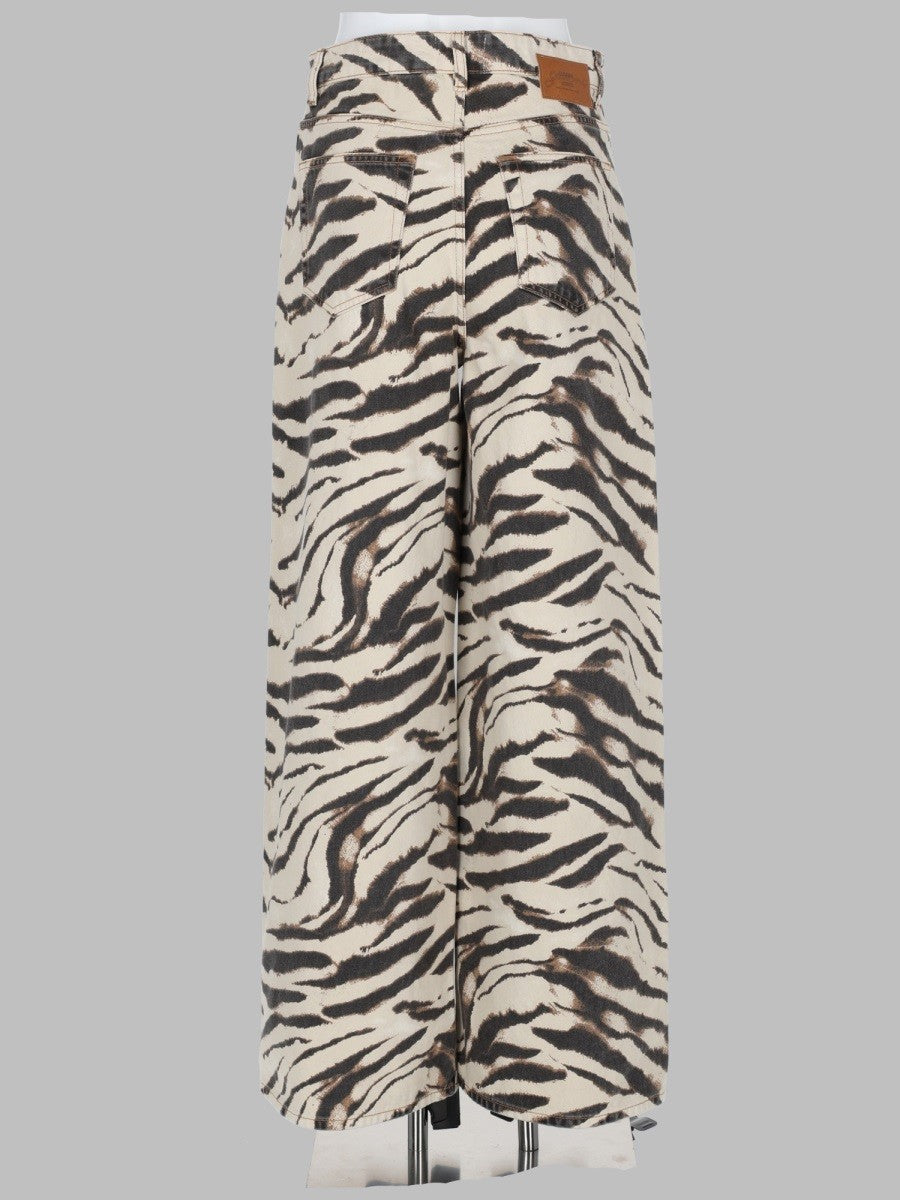 GANNI GANNI - JEANS CON STAMPA ANIMALIER