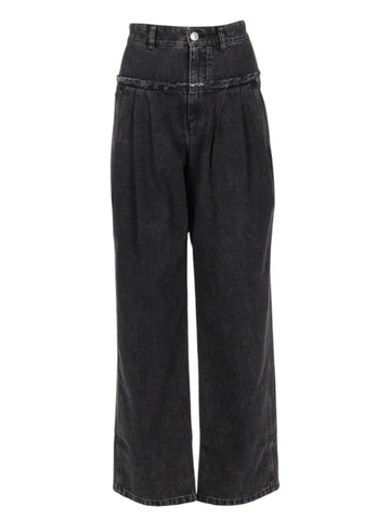 MARANT ETOILE - "INIZA" Grey Wide-leg Jeans