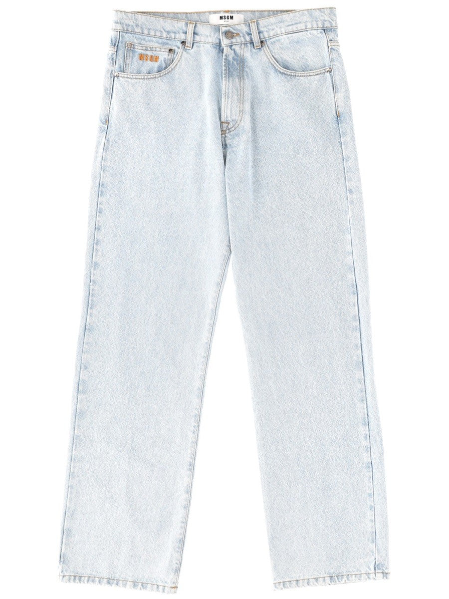 msgm - JEANS WITH EMBROIDERED LOGO jeans-with-embroidered-logo_e7c218a3-51fd-44a4-90b3-714489559dcc