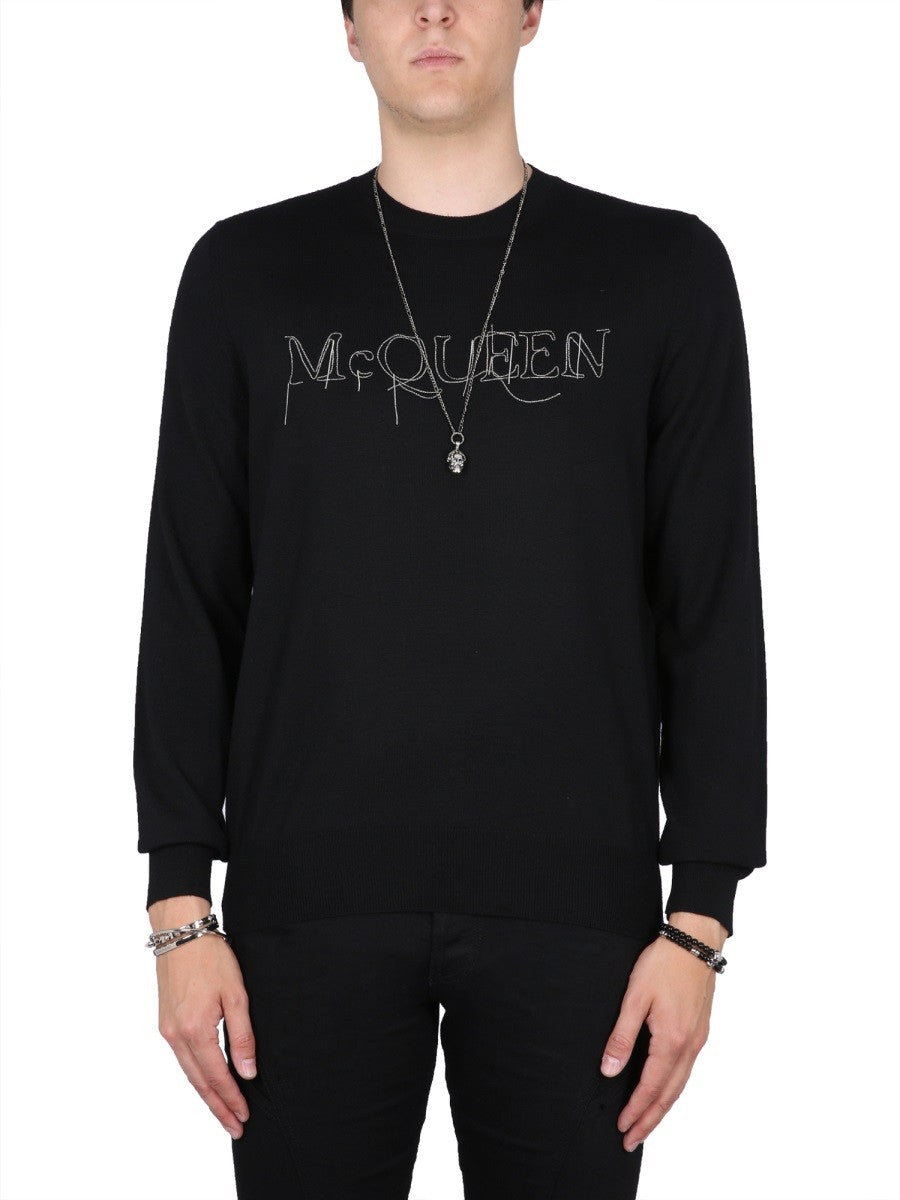 Alexander Mcqueen Alexander Mcqueen - JERSEY WITH LOGO EMBROIDERY