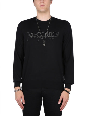 Alexander Mcqueen Alexander Mcqueen - JERSEY WITH LOGO EMBROIDERY