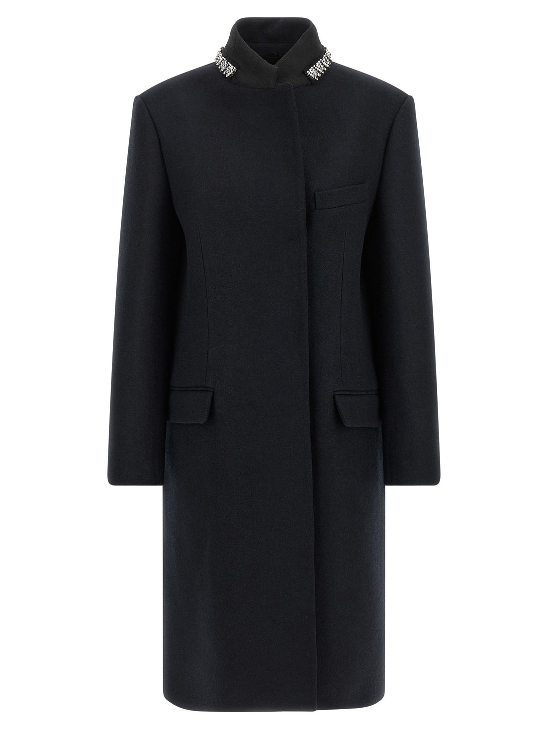 PRADA - Jewel collar coat Blue