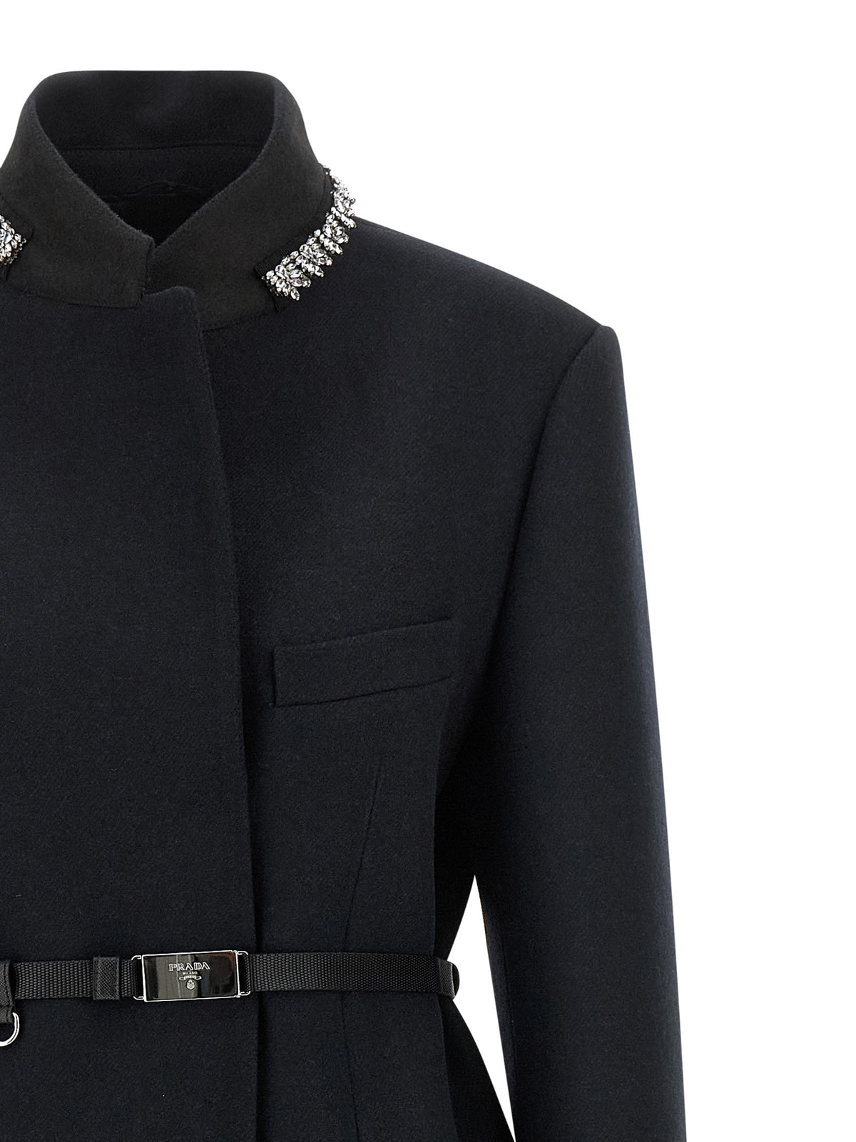 PRADA - Jewel collar coat