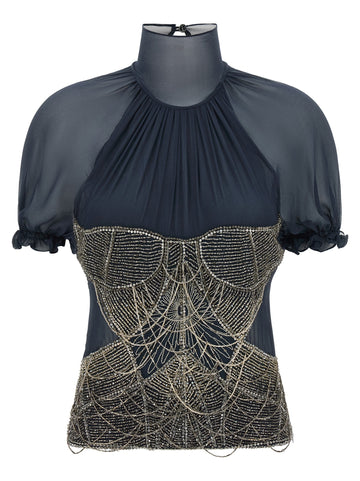 The Attico - Jewel embroidery top