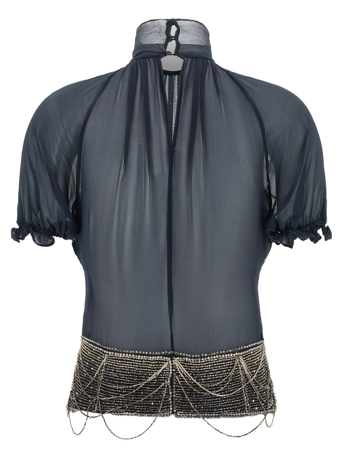 The Attico - Jewel embroidery top Blue