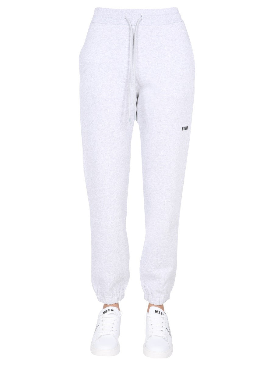 msgm msgm - JOGGING PANTS WITH LOGO PRINT