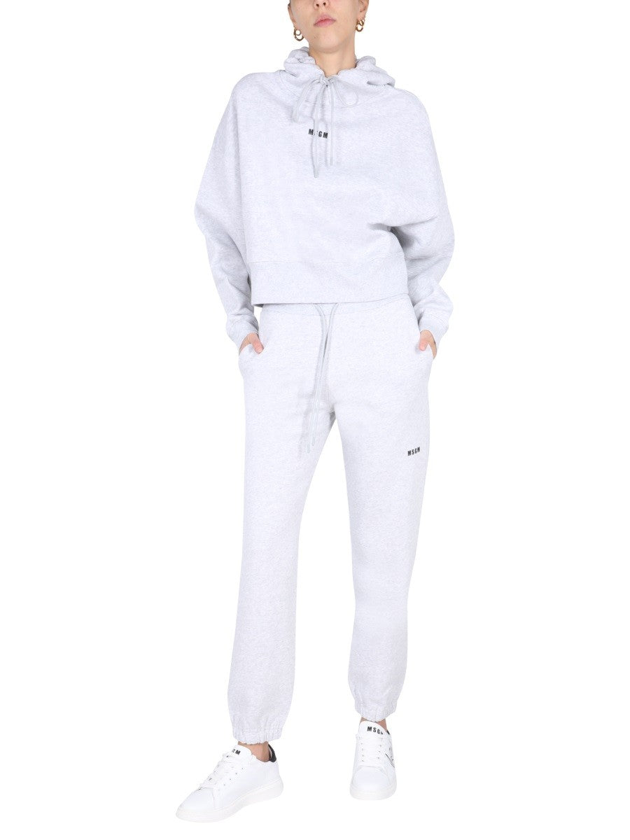 msgm msgm - JOGGING PANTS WITH LOGO PRINT