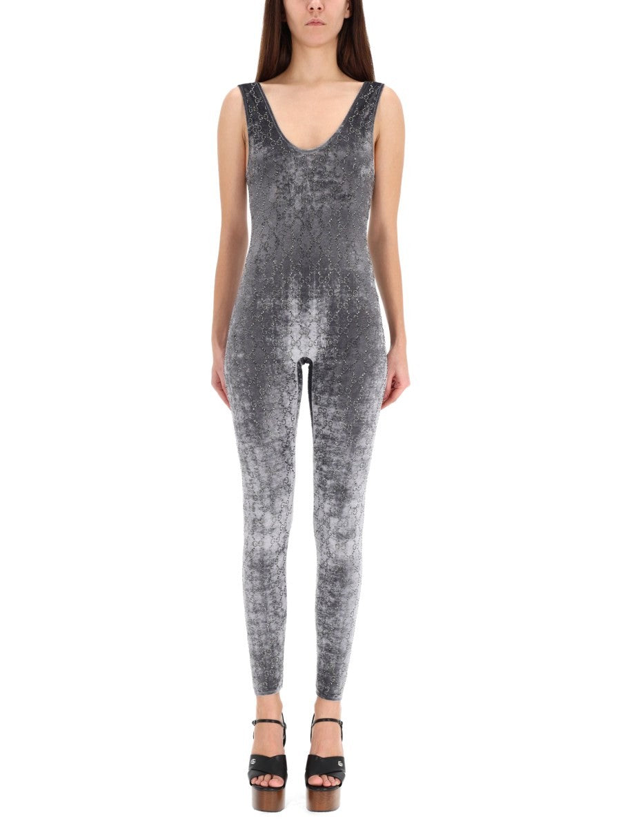 JUMPSUIT WITH "GG" EMBROIDERY