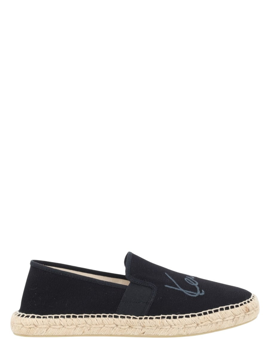 Kenzo - ESPADRILLA CON LOGO RICAMATO kenzo-embroidered-logo-espadrilles-black-side-jpg