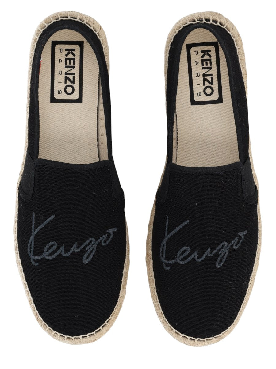 Kenzo - ESPADRILLA CON LOGO RICAMATO kenzo-embroidered-logo-espadrilles-black-top-jpg
