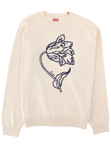 Kenzo - Kenzo Tulip Sweater - Cream kenzo-kenzo-tulip-sweater-cream-front-jpg