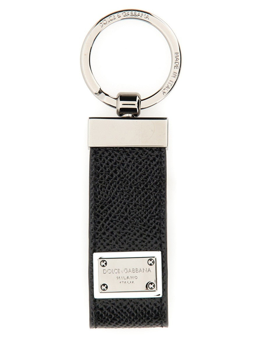 KEYCHAIN WITH LOGOED LABEL
