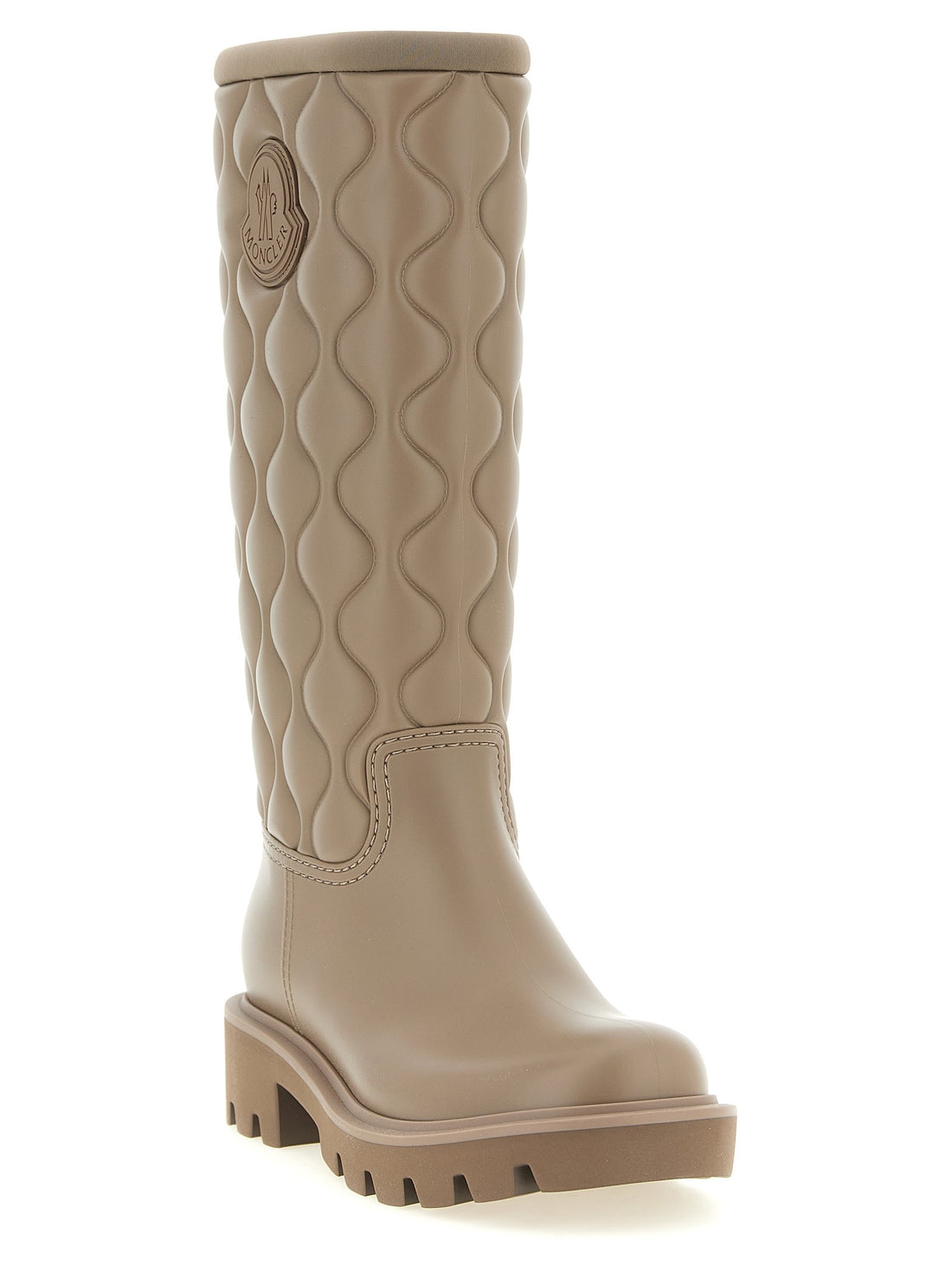 Moncler - 'Kickstream High' rain boots beige