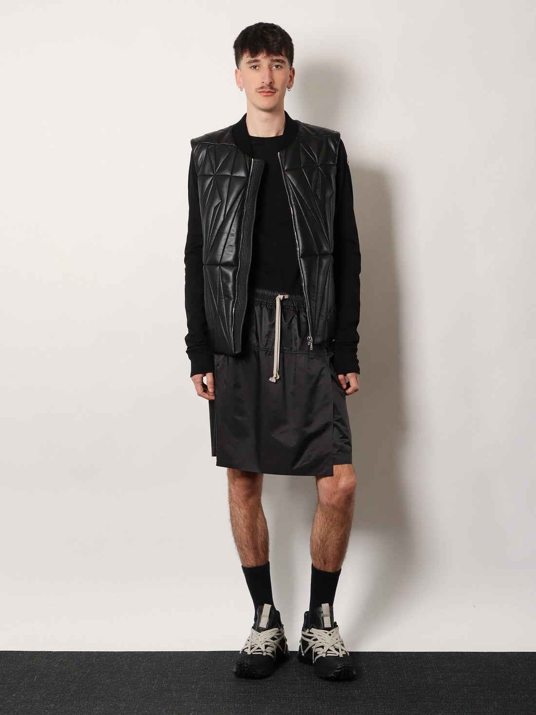 RICK OWENS - Moncler + Rick Owens 'Kiltshorts' bermuda shorts kiltshorts-with-drawstring_89b57fc5-2c2b-4afc-a984-e4a2891391a0