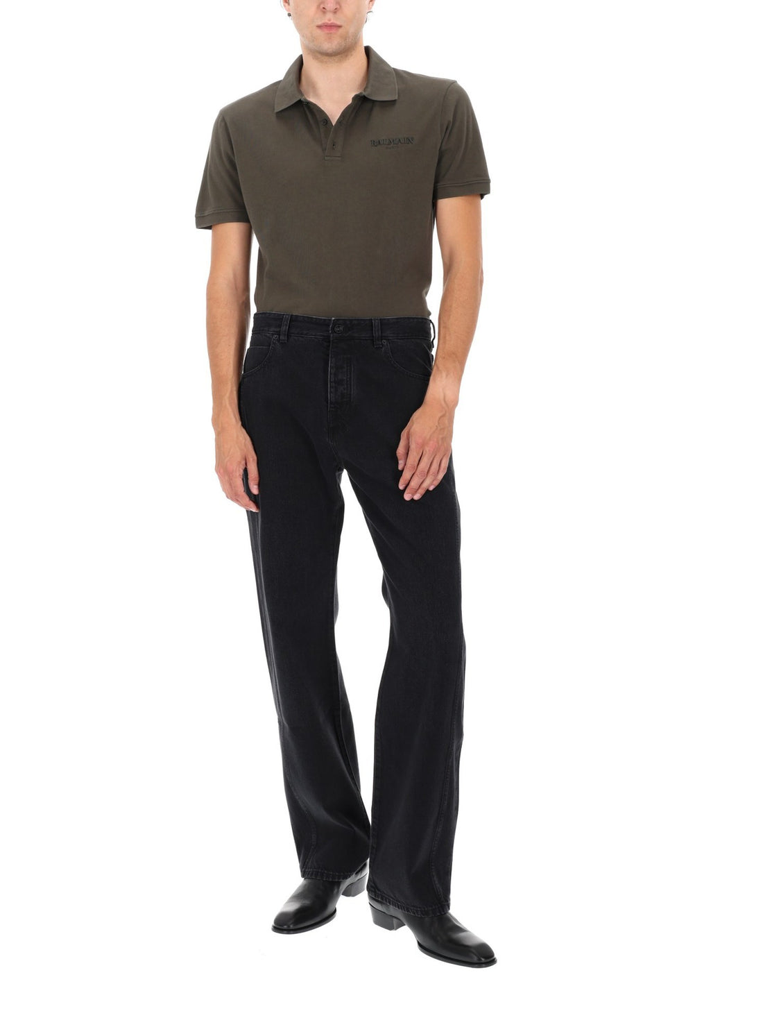 Balmain - Loose-fit Cotton Jeans Black