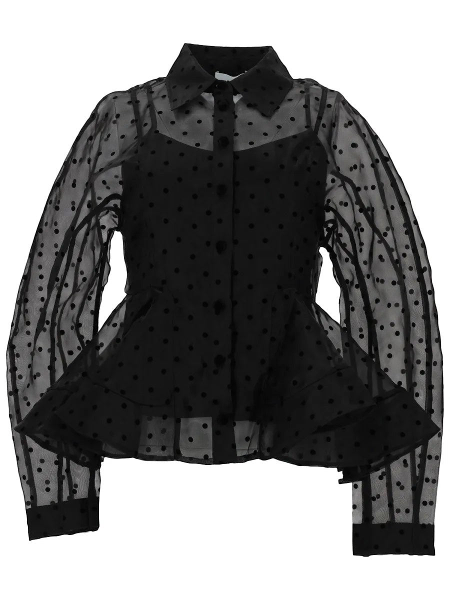 GANNI GANNI - CAMICIA "PEPLUM" IN ORGANZA