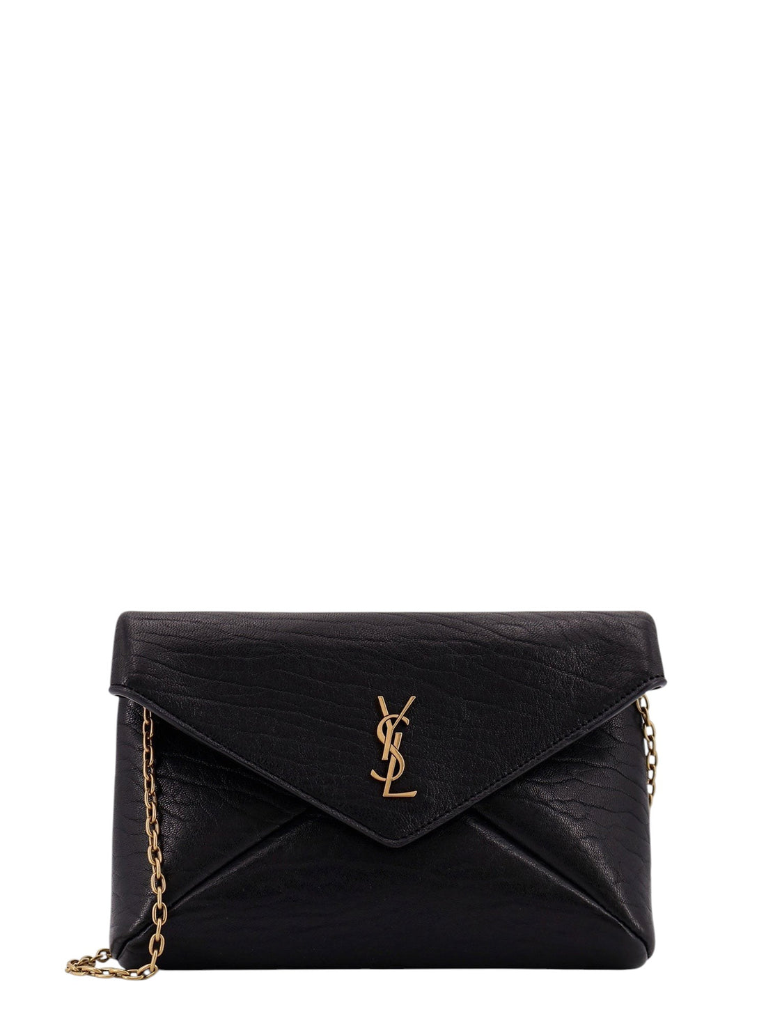 Saint Laurent Leather crossbody bag with metal Cassandre logo
