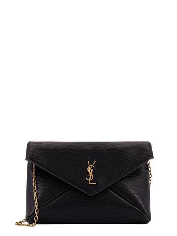 Saint Laurent Leather crossbody bag with metal Cassandre logo