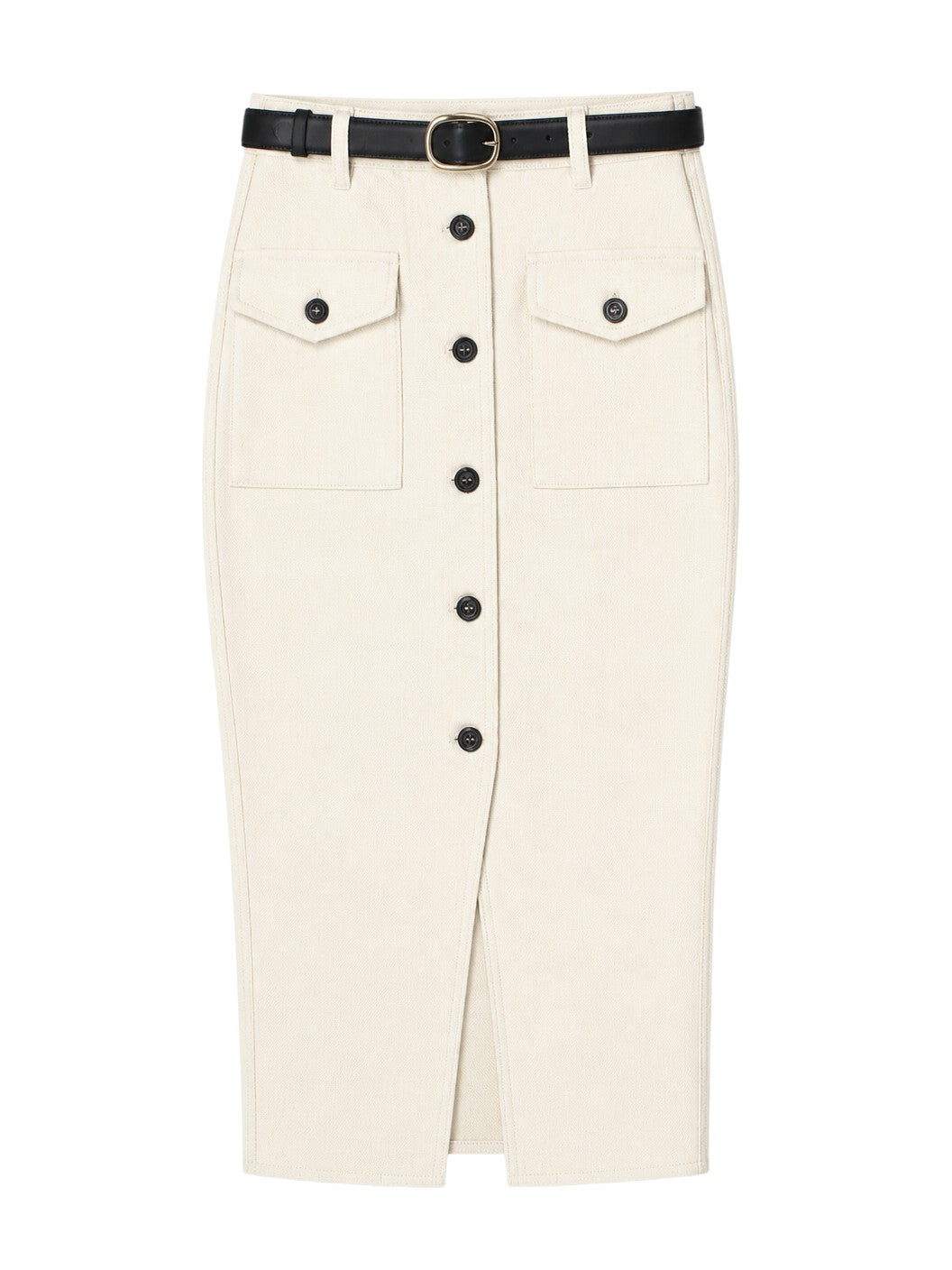 SELF-PORTRAIT - Midi Skirt with Buttons klosmo-cream-cotton-midi-skirt_960e6b87-d626-4a0d-8b12-fa1d2f3986f6