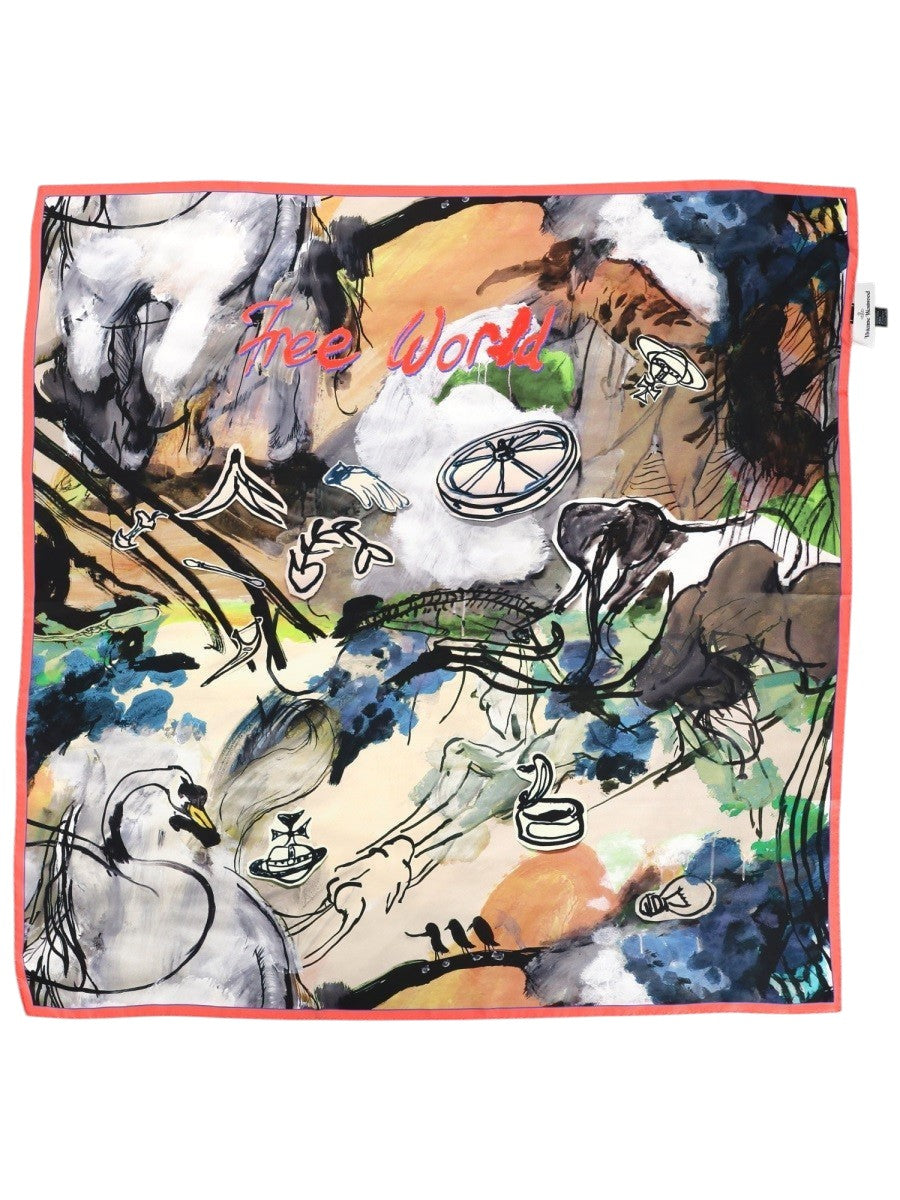 Vivienne Westwood FOULARD QUADRATO "FREE WORLD"