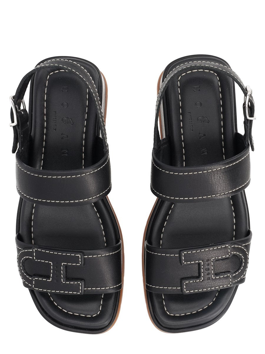 Hogan - SANDALO "HOGAN H703" klosmo-hogan-black-leather-wedge-sandals_d0783225-14dc-4b90-aa7d-e2342479fee7