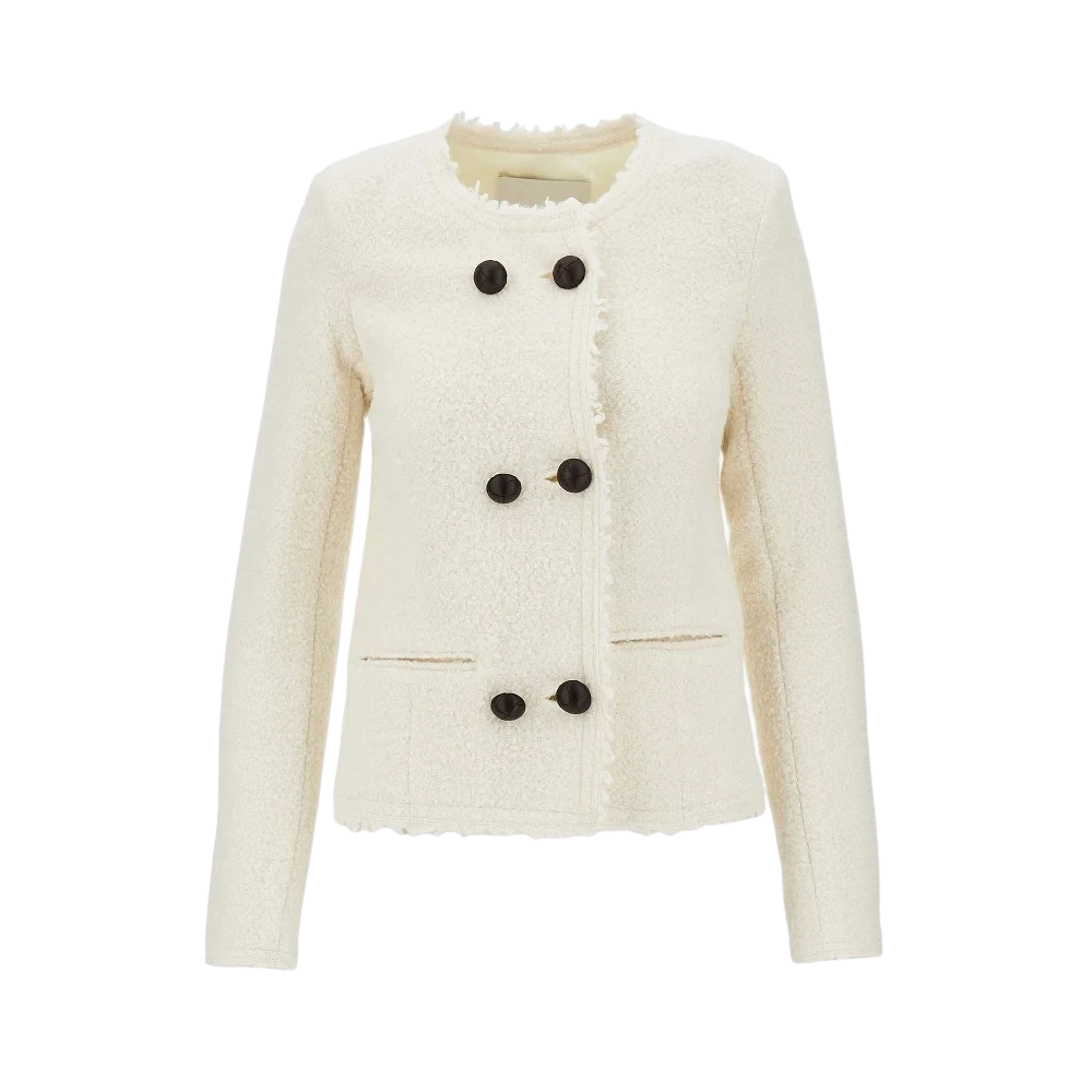 Isabel Marant - GIACCA "SUELY" IN TESSUTO BOUCLÉ Ivory 36