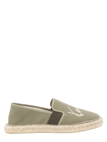 Kenzo - ESPADRILLA CON LOGO RICAMATO klosmo-kenzo-olive-cotton-espadrilles