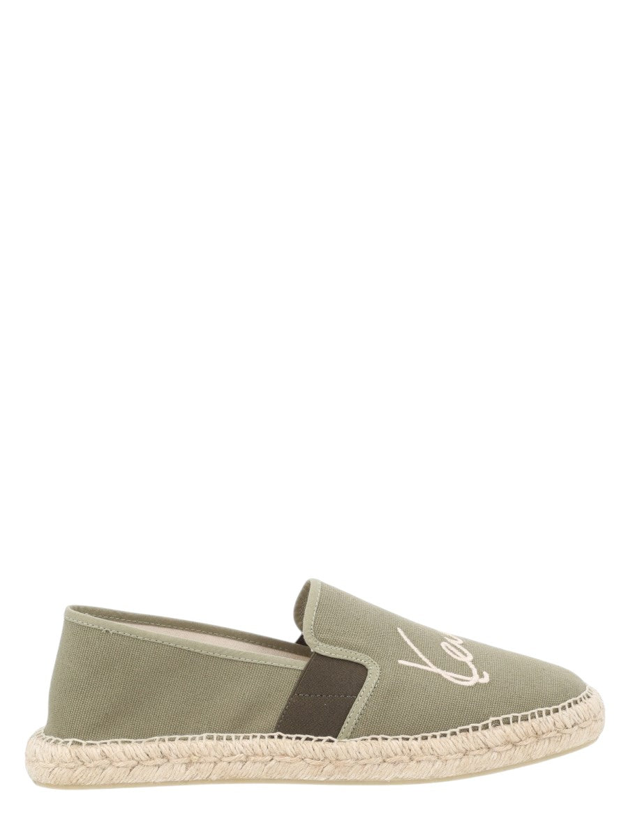 Kenzo - ESPADRILLA CON LOGO RICAMATO klosmo-kenzo-olive-cotton-espadrilles