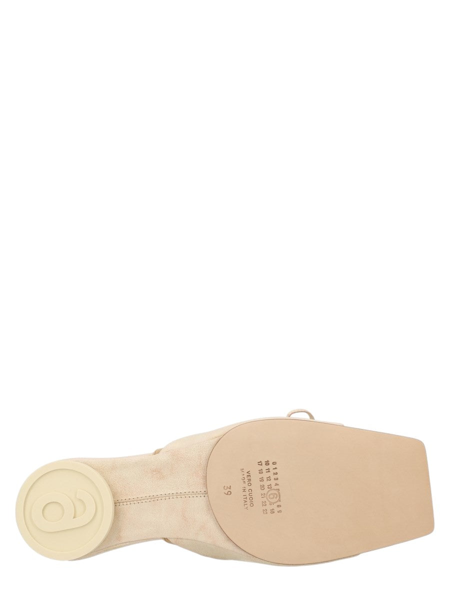 MM6 MAISON MARGIELA - SANDALO SLINGBACK CON DETTAGLIO A FIOCCO klosmo-mm6-maison-margiela-beige-leather-sandal