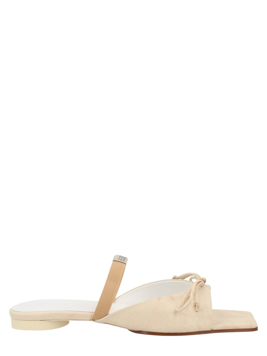 MM6 MAISON MARGIELA - SANDALO SLINGBACK CON DETTAGLIO A FIOCCO klosmo-mm6-maison-margiela-beige-slingback-sandals
